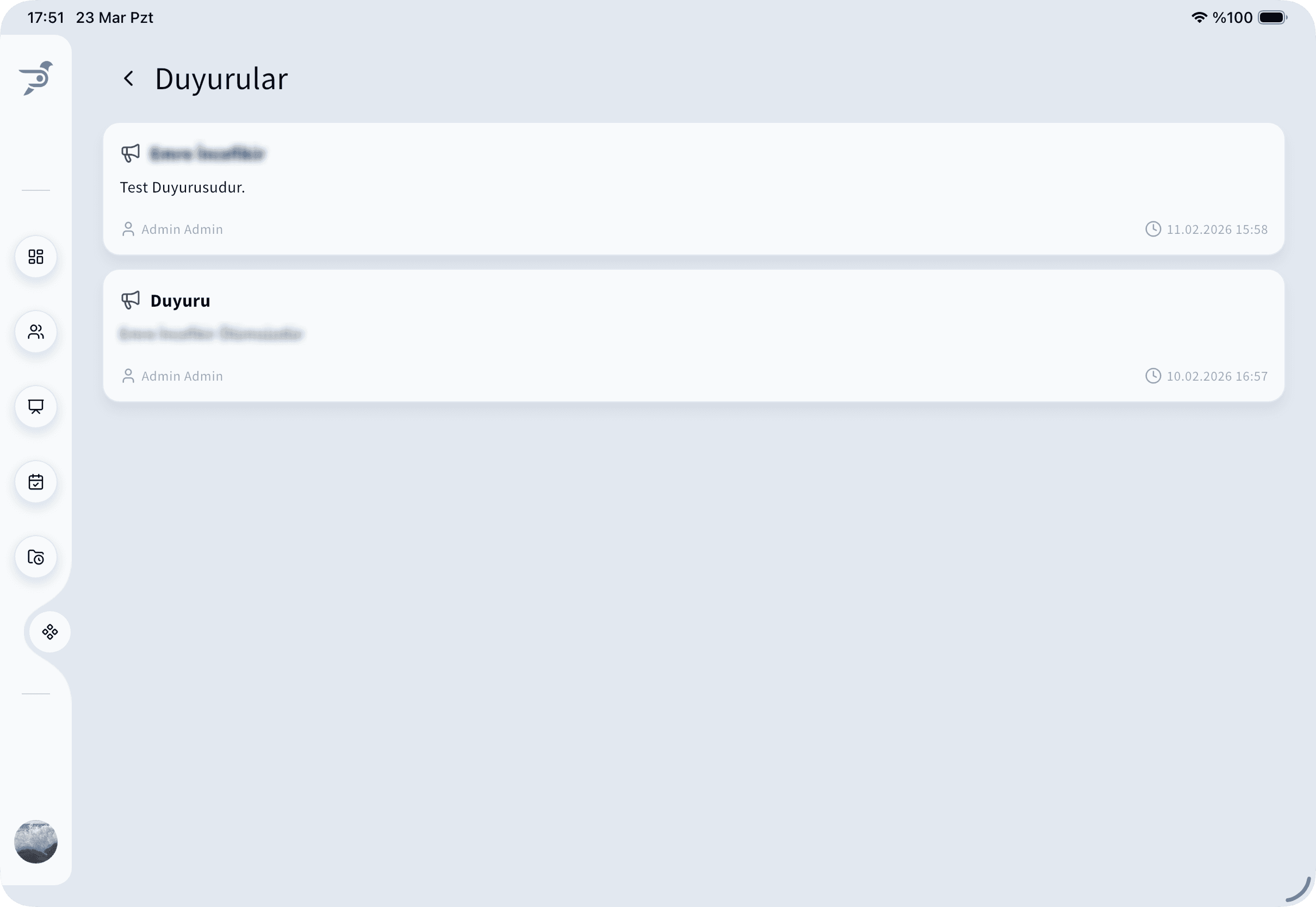 Pharmon Assist mobil duyuru görüntüleme ekranı