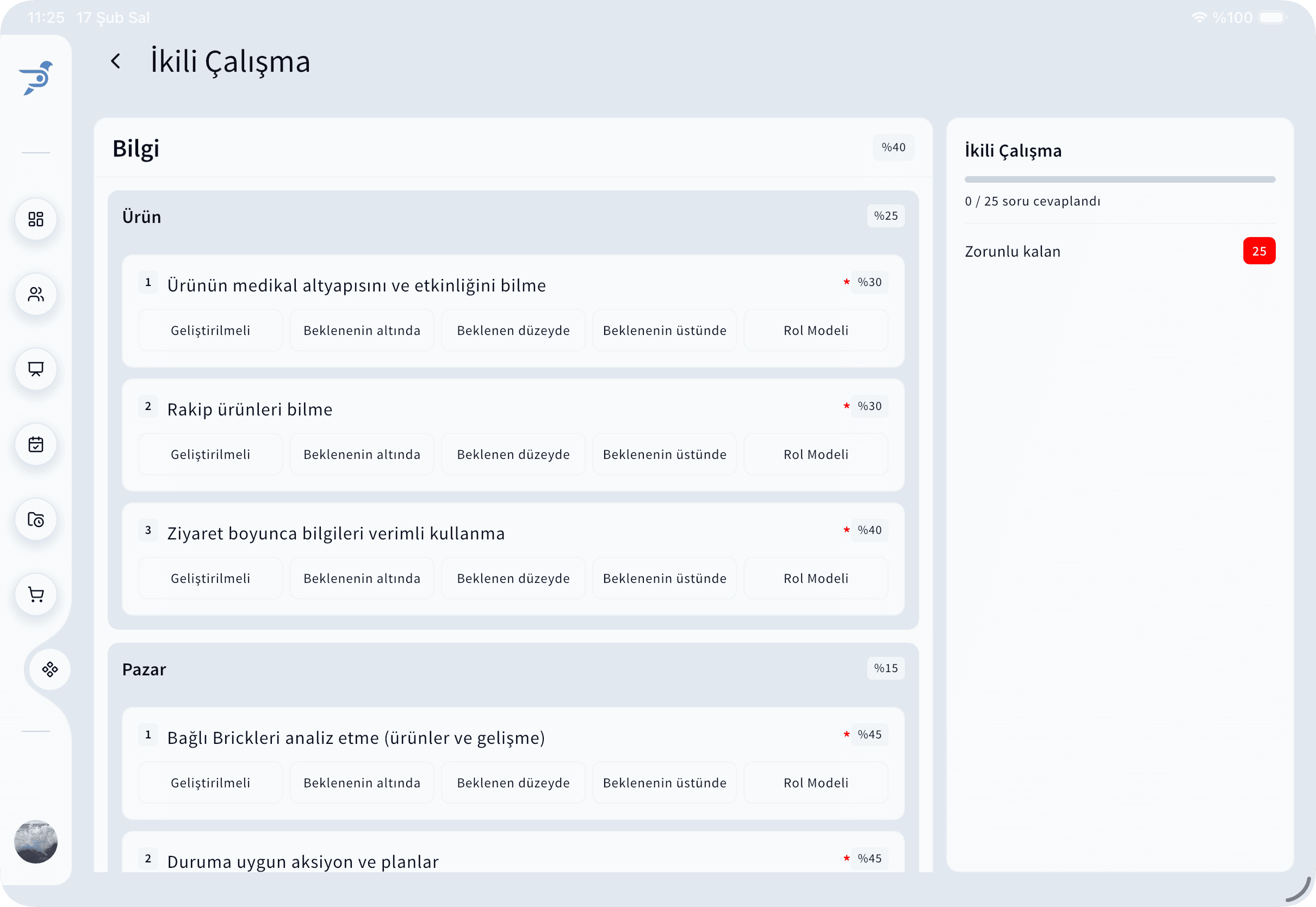 Pharmon Assist form sonuç detayları ve puanlama ekranı